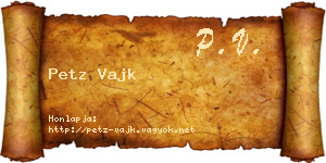 Petz Vajk névjegykártya